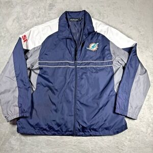 VTG Miami Dolphins Windbreaker Sport Illustrated Promo Jacket Men's XL NFL